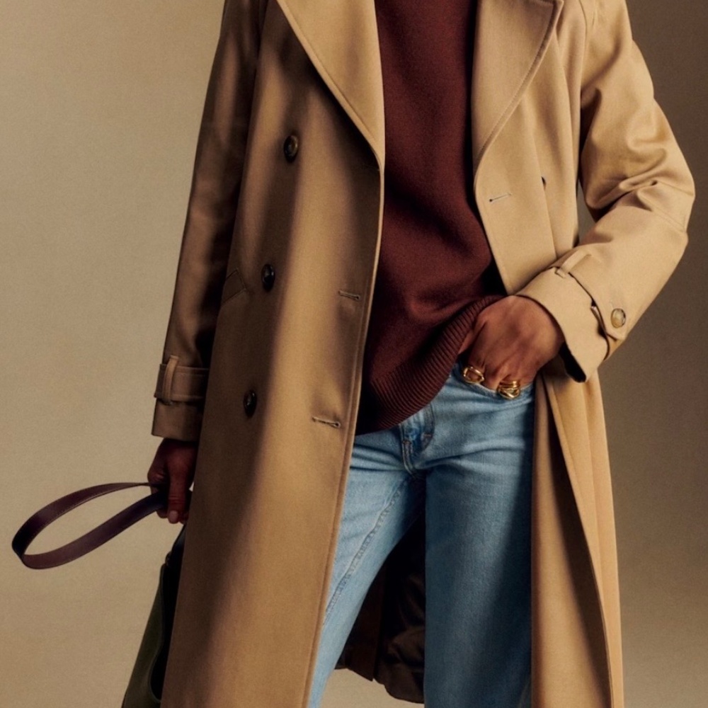 Sezane Scott Trench Coat Camel. - Size 46 (U.S. 14) NWOT